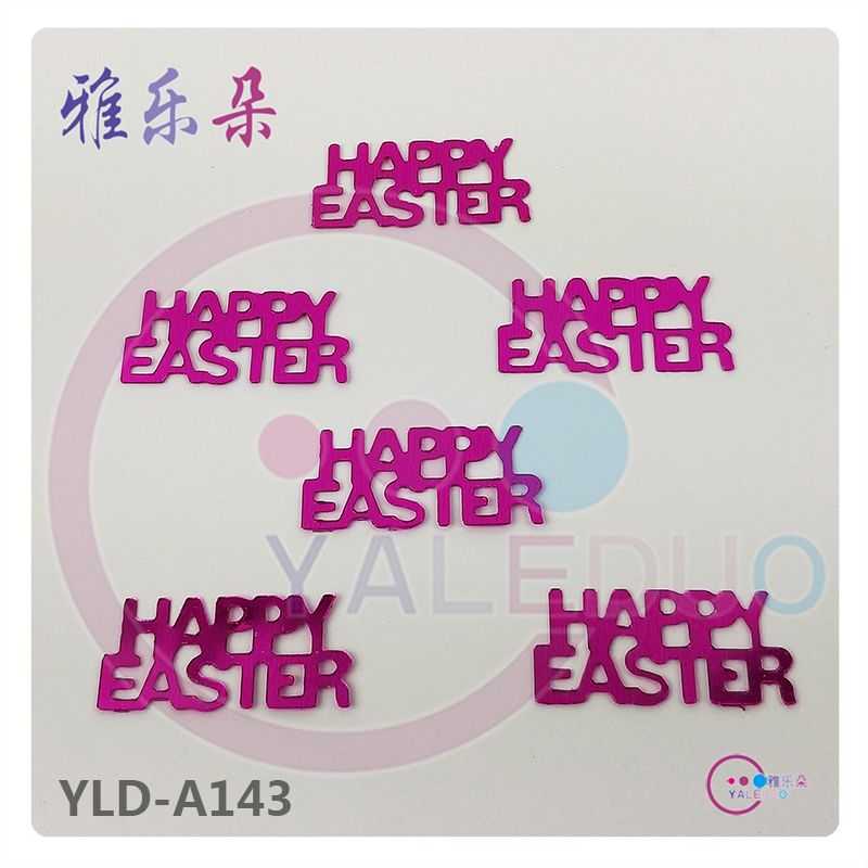 PVC26x12mm English Easter Holiday Happy Sequin HappyEaster Bead diy jewelry material accessories