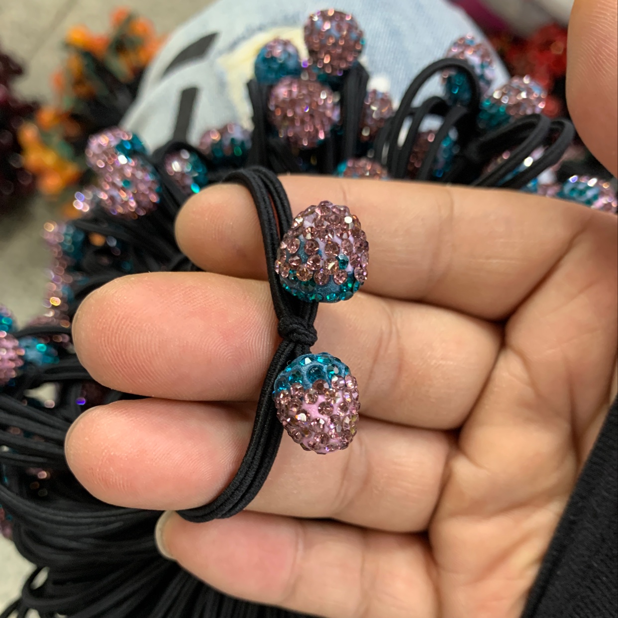 Fashion Women's Headband Female Elastic Band Hair Temperament Headwear High Elastic Adult Autumn And Winter Hair Rope Hair Accessories Casual Rubber Band Solid Color Small Rabbit Hair Band Chenhui Jewelry 056 Specification drawing
