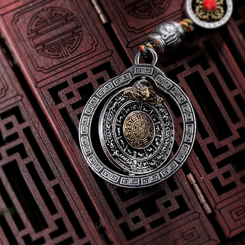 DIY handcrafted car jewelry pendants, ethnic style Tibetan ornaments, Nine Palaces Eight Trigrams plaque, wholesale of Buddhist peace amulets in tourist areas Specification image