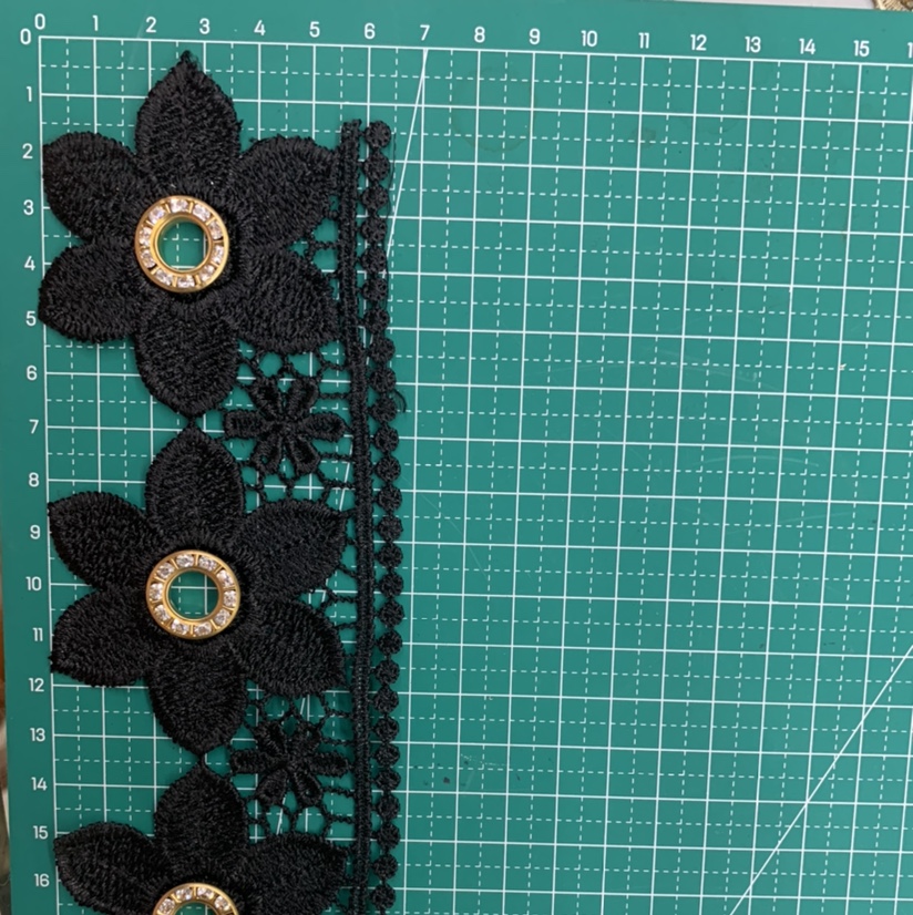 Water Soluble Black Lace With Corns Lace details Picture