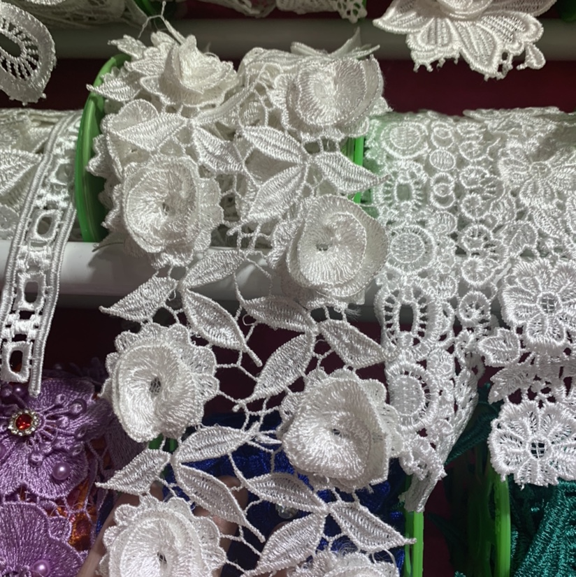 Water Soluble 3D Stereoscopic Lace Embroidery Lace Barcode