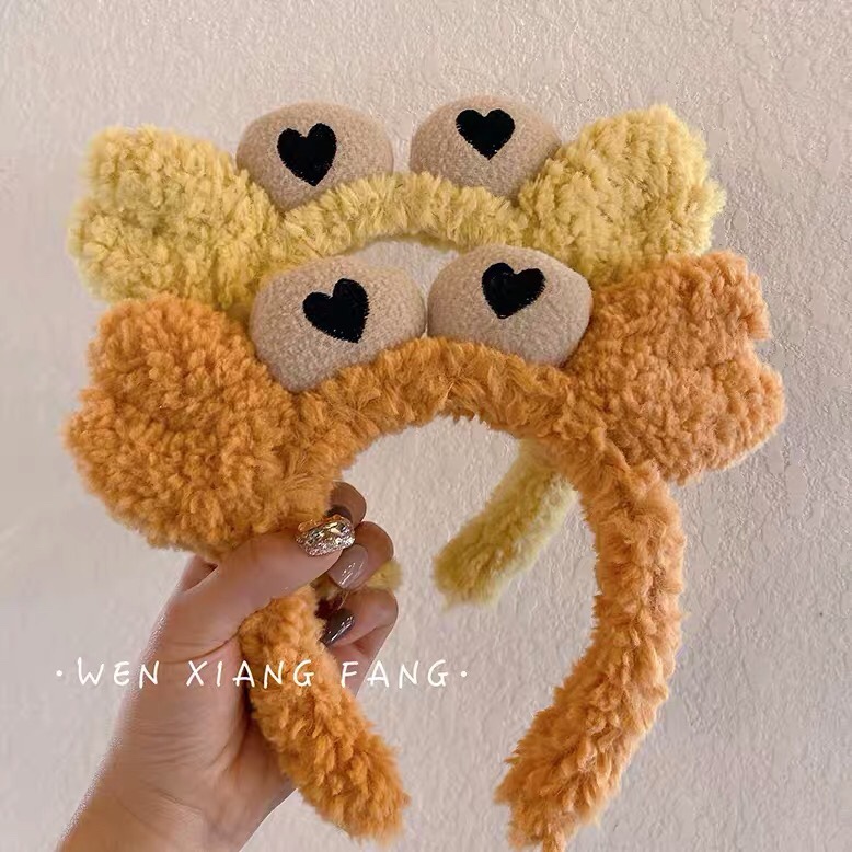 Ins Cute Cartoon Crab Hair Band Female Net Red Face Wash Hair Band Simple Everything Go Out Head Band Hair Card Headdress Specification drawing