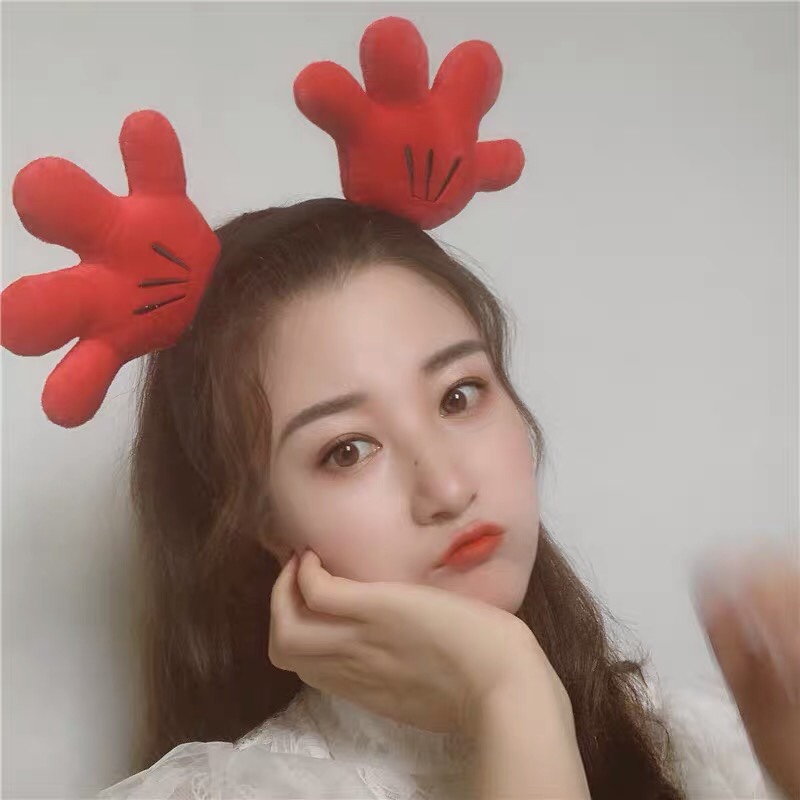 Cute Palm Funny Headband Exaggerated Cartoon Headband Net Infrared Sweet Travel Photo Haircard Super Cute Headband details Picture