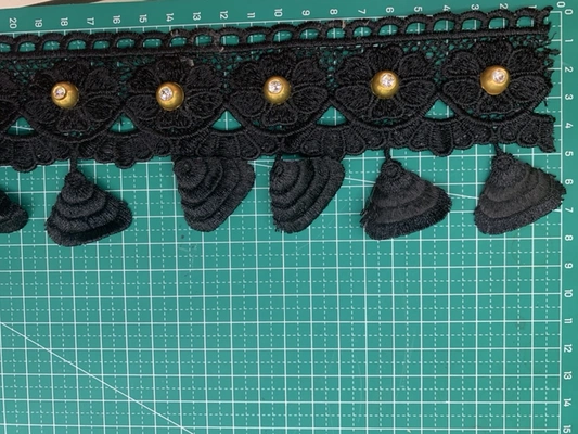 Water soluble black lace with corns multicolor lace thumbnail