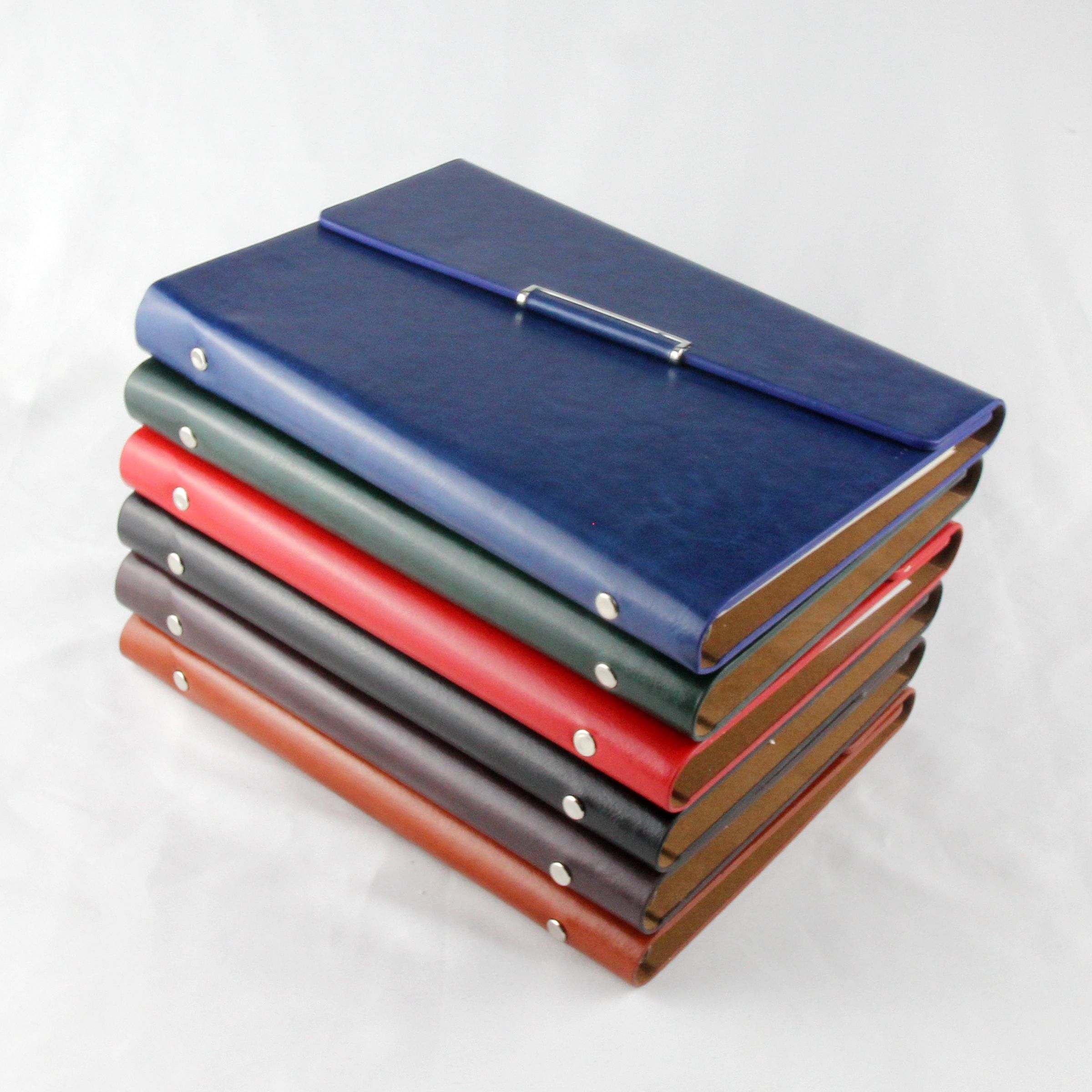 Leather cover three fold notebook A5 college student diary Office business simple notebook can be customized logo details Picture