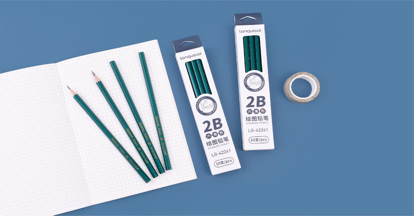Yiwu Selection foundation green rod 2B pencil /28708