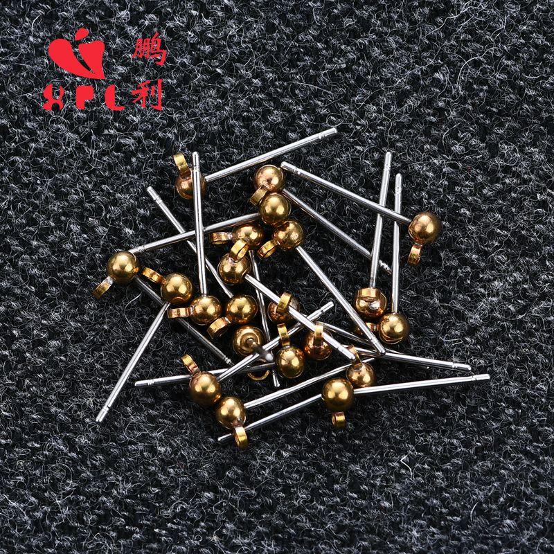 There are nickel-free eco-friendly DIY earring accessories with pendant beads, ball tips, and ear needles