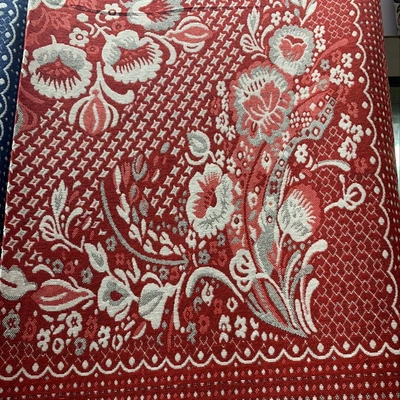 Red Floral Thread Blanket