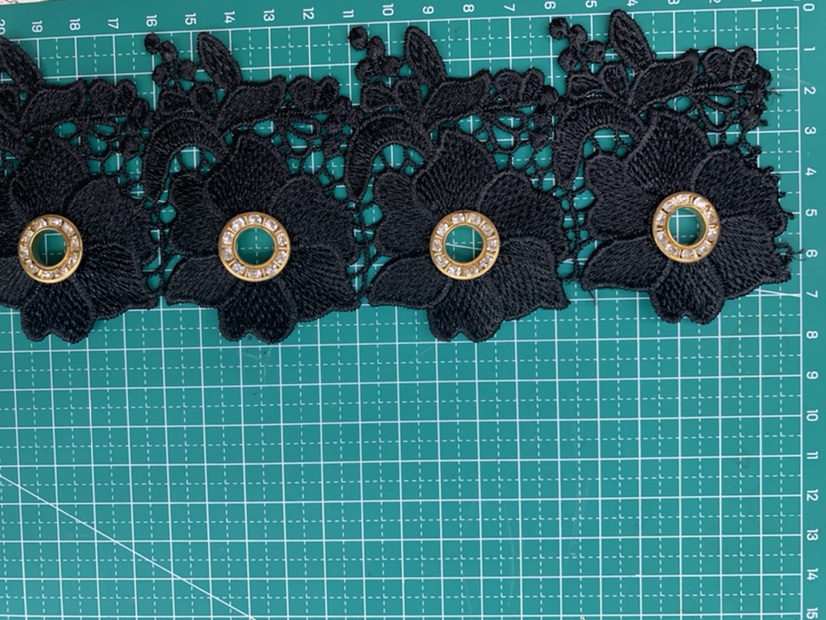 Water soluble black lace with corns black lace