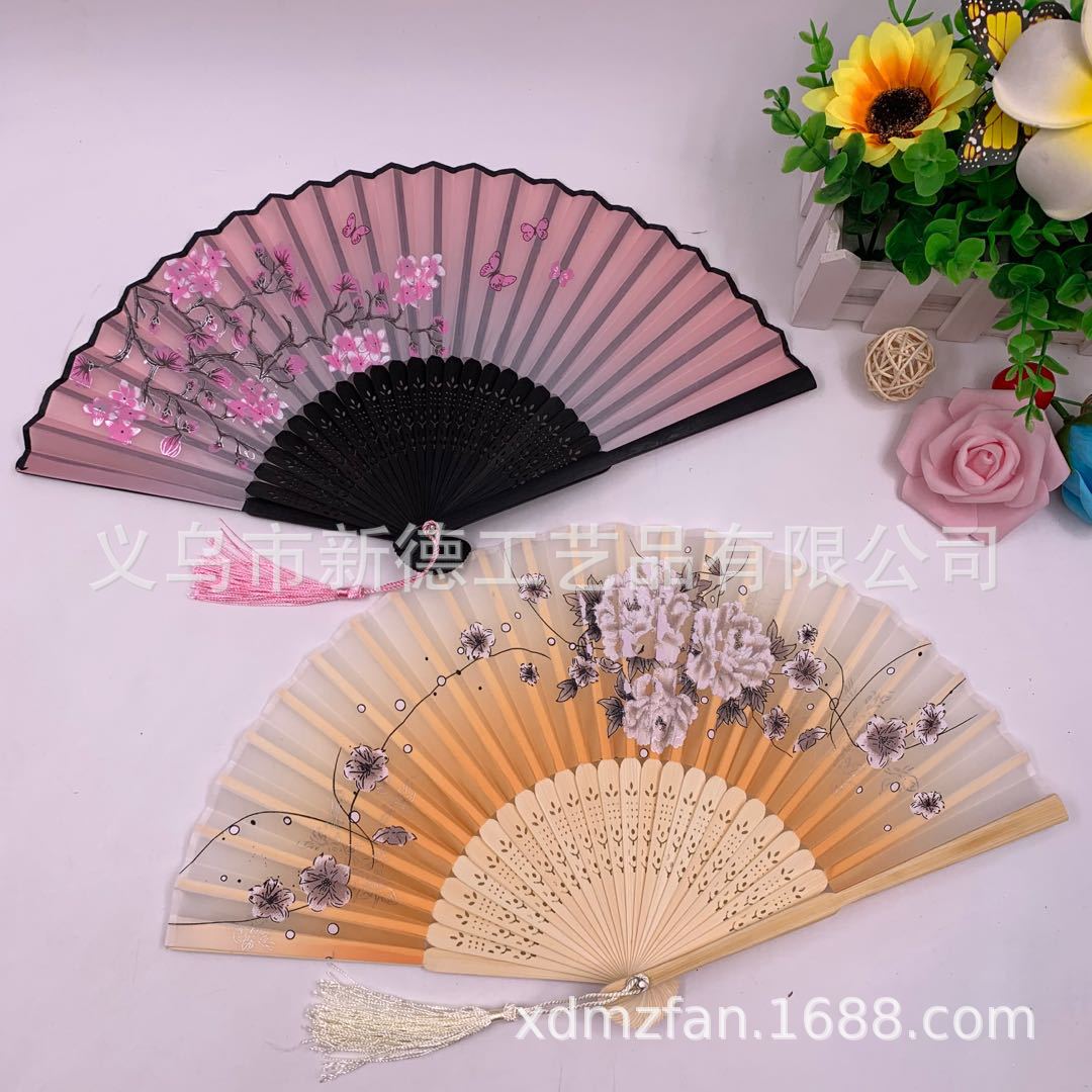 古风扇子  竹质二青折叠扇  中国风古典折扇  扇子女式儿童舞蹈扇夏详情图8
