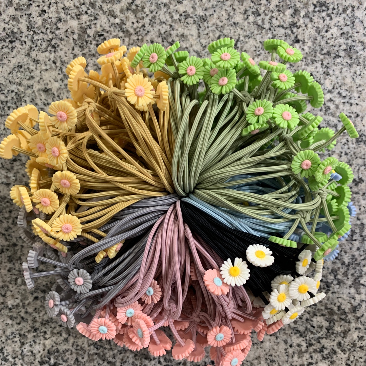 Korean Version Of Women's Simple Little Chrysanthemum Color Rope 4 Korean Version Of Fashion Women's Hair Rope Female Rubber Band Hair Temperament Headwear High Elastic Adult Autumn And Winter Hair Rope Hair Accessories Casual Rubber Band Solid Color Small Rabbit Hair Band Chen Hui Jewelry 049