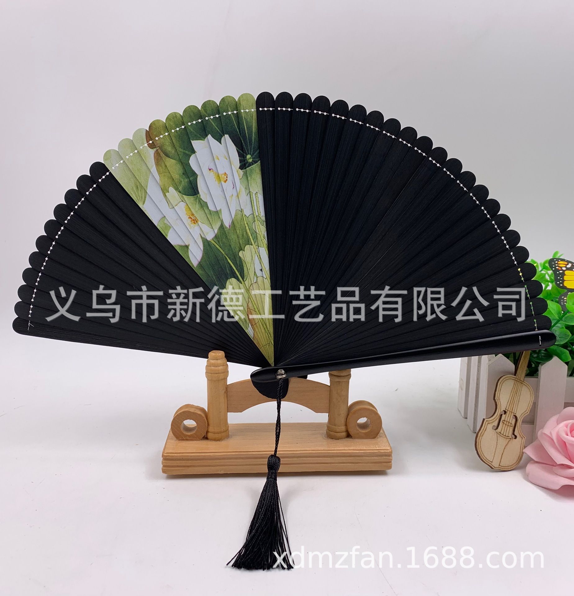 德祯顺滑好开合竹扇  头青喷绘全竹扇  古风 折扇  扇子  全竹扇  中国风 扇子  竹扇详情图4