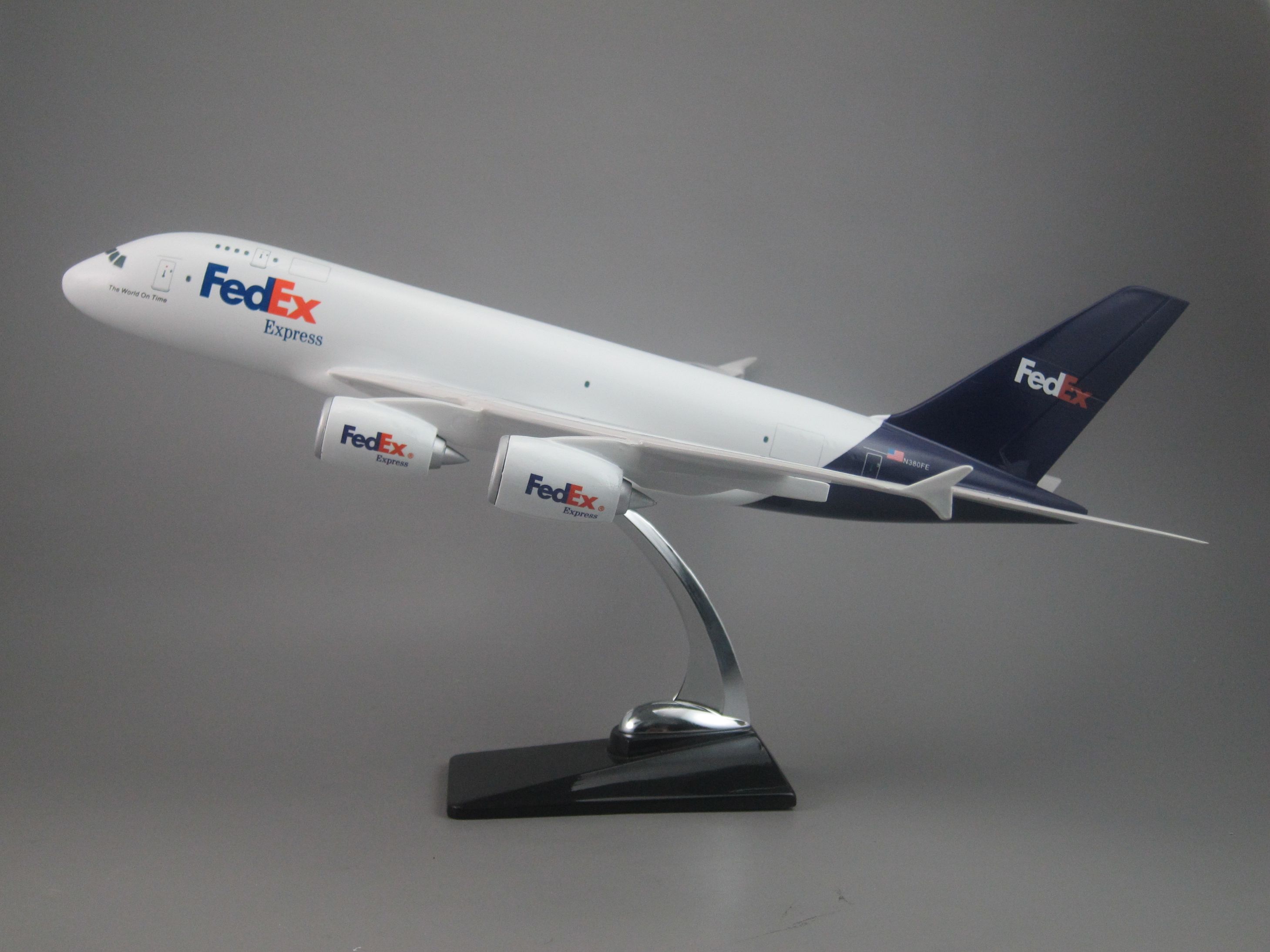 飞机模型（联邦快递航空A380飞机）仿真飞机 合成树脂飞机模型