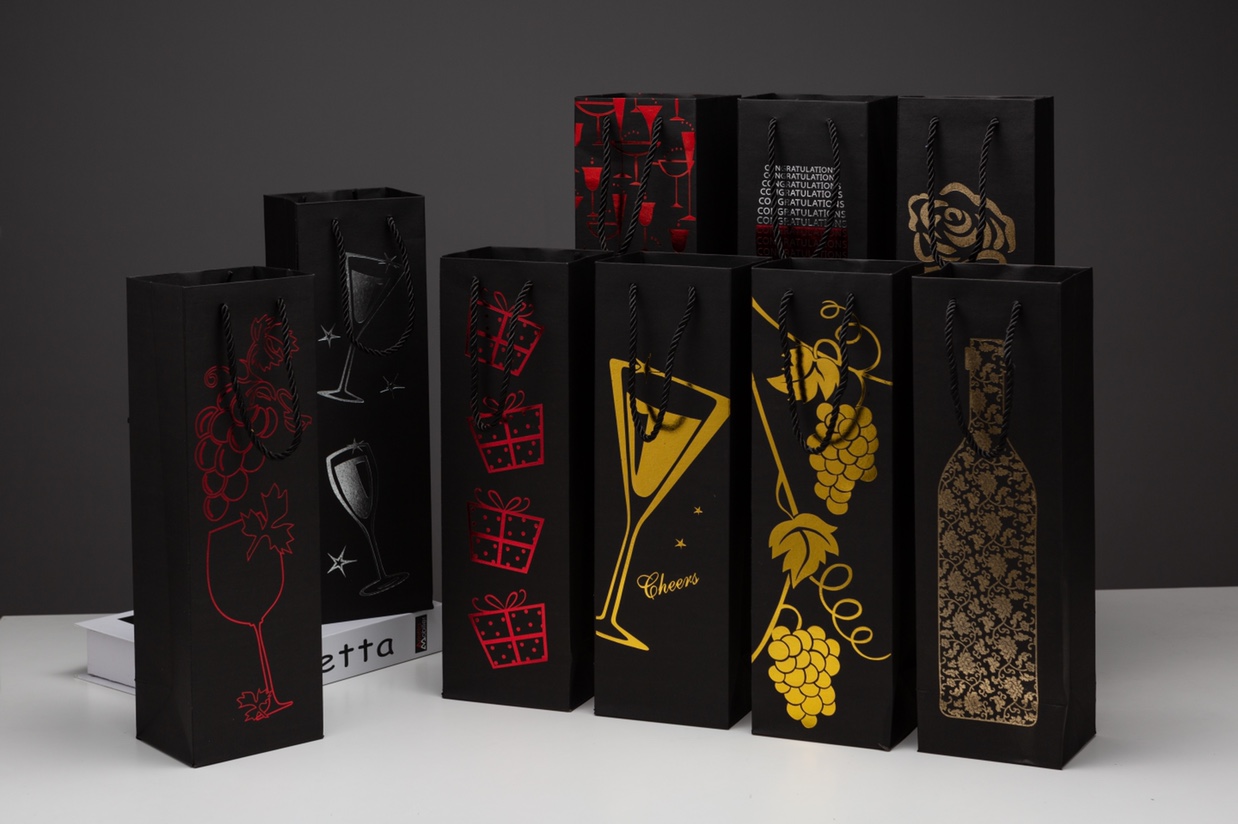 Wine packaging bags, gift bags, sample customization, factory direct sales, wholesale in stock, gilding, Logo printing available Specification image
