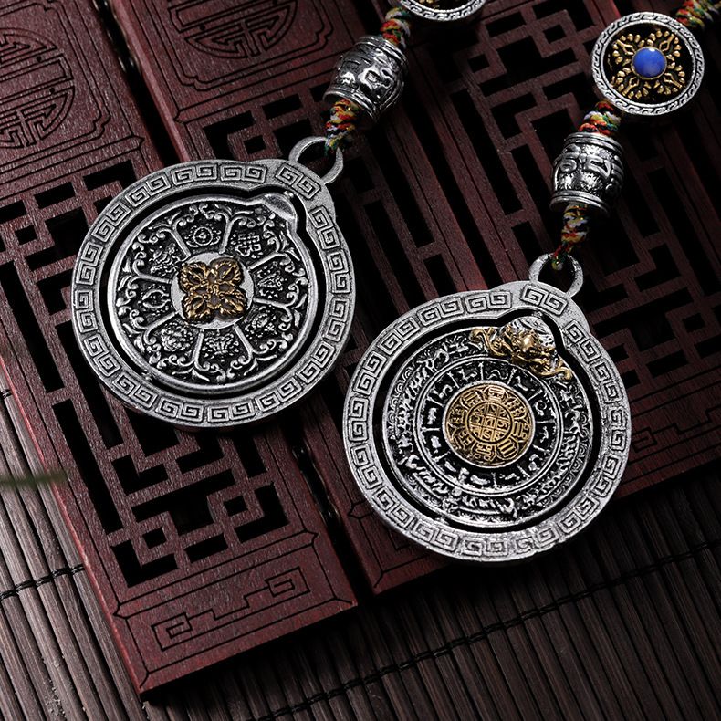 DIY handcrafted car jewelry pendants, ethnic style Tibetan ornaments, Nine Palaces Eight Trigrams plaque, wholesale of Buddhist peace amulets in tourist areas details Picture