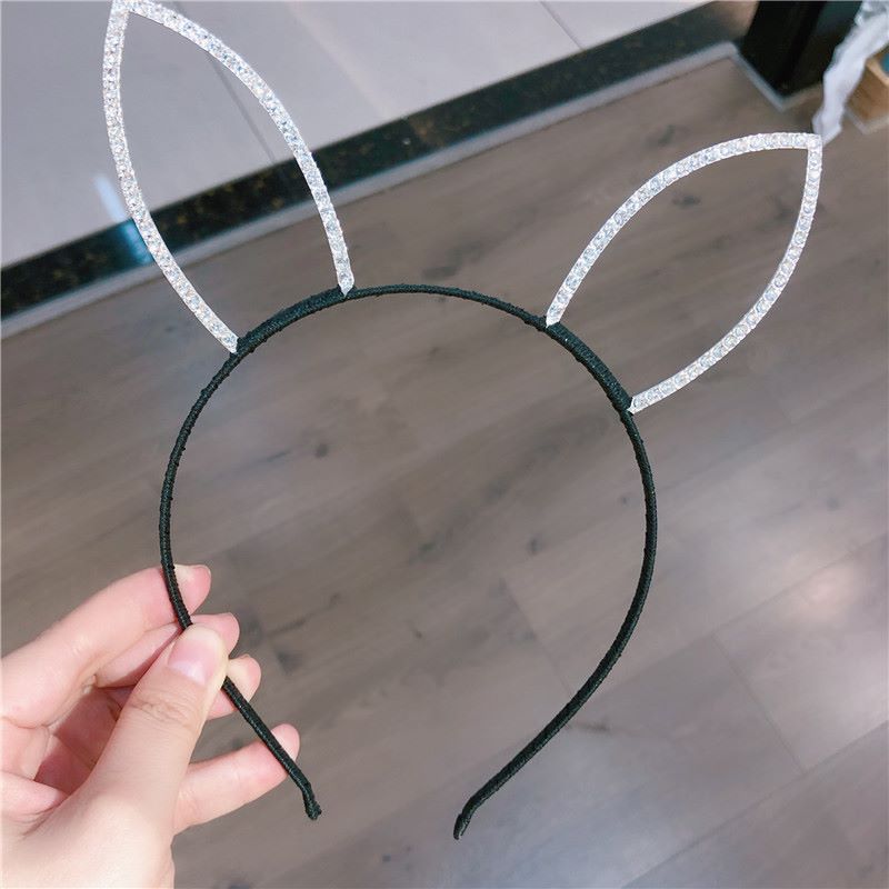 Bright Ribbon Diamond Rabbit Ear Headband Children's Travel Accessories All Cute Exclusive Children Specification drawing