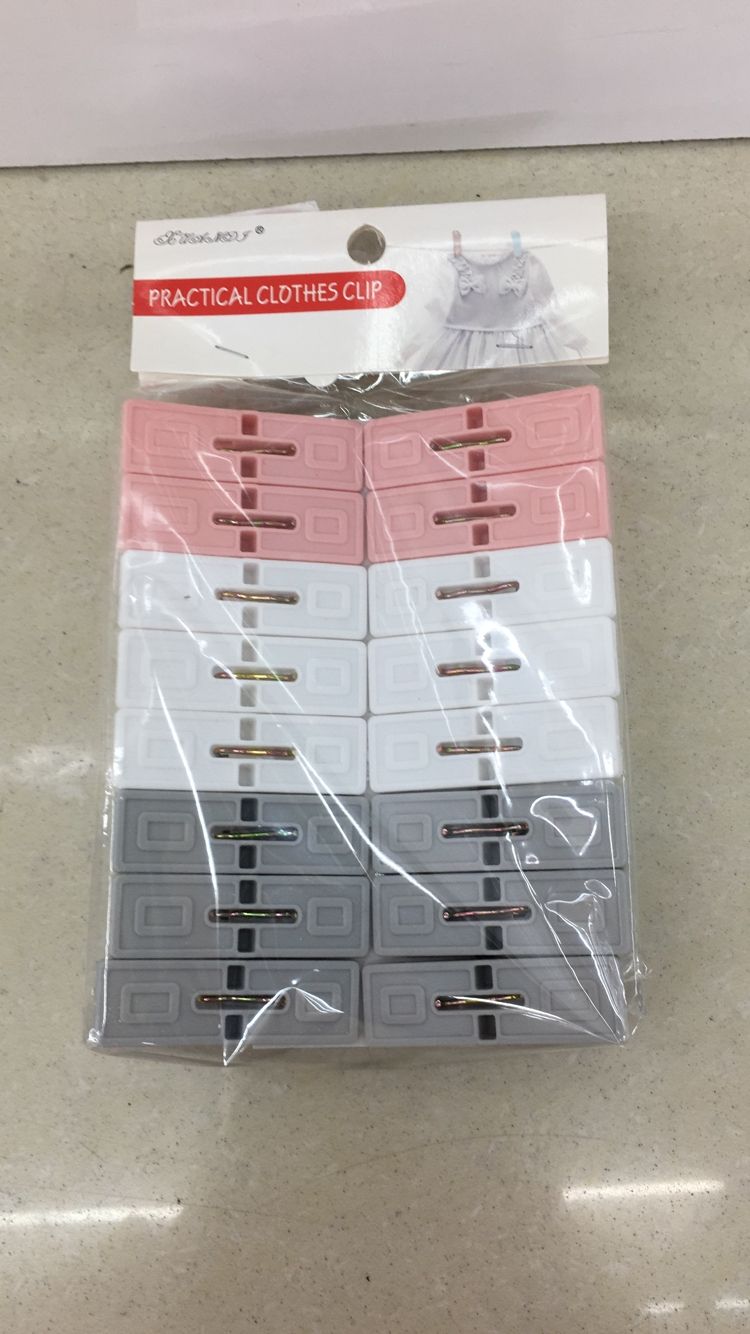 Plastic clamps for household clothes clamps for socks multifunctional plastic drying clamps of 16PCS thumbnail