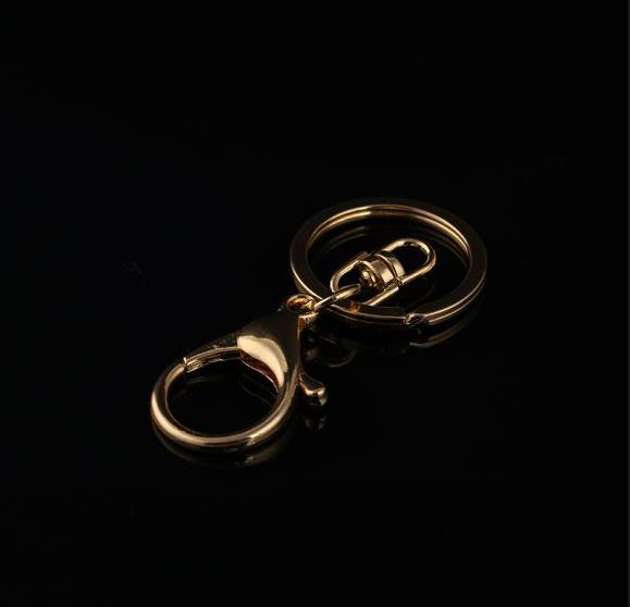 Factory direct wholesale zinc alloy key chain three - piece KC gold key ring 8 - word lobster clasp thumbnail