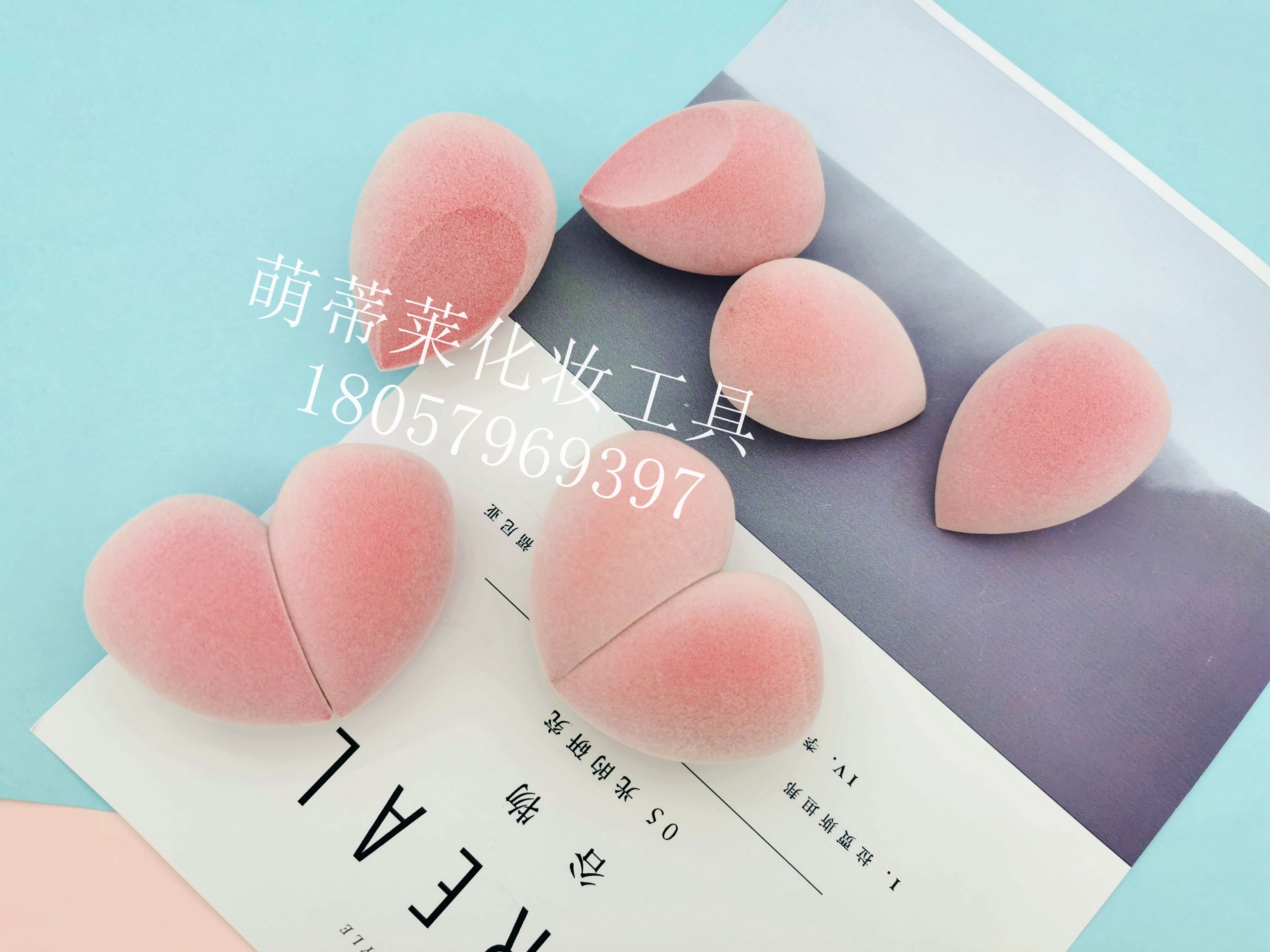 Non-latex flocking droplet cut beauty makeup egg hydrophilic powder puff thumbnail