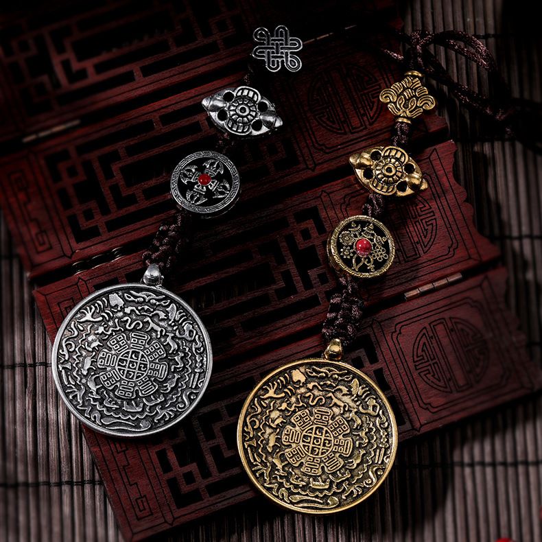 Cross-border exclusive Tibetan jewelry, car ornaments, pendants, Buddhist peace amulets, waist tags, OEM processing and customization of jewelry accessories