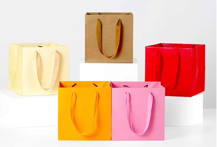 Customized takeout bags based on samples, eco-friendly single-color packaging bags, gift bags, factory direct sales, wholesale in stock, multiple colors available