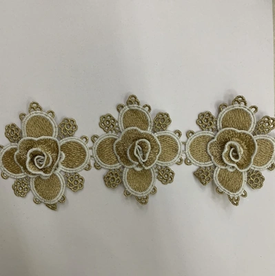 Manufacturers direct sales of water platinum milk silk two-color lace 3D three-dimensional lace thumbnail