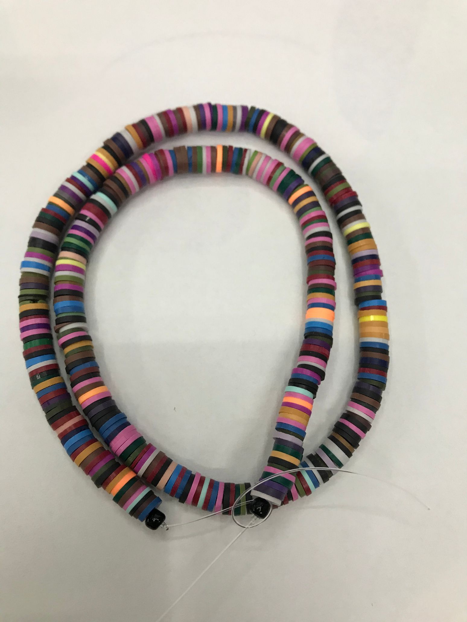 4*1mm dark seven-color soft ceramic piece jewelry accessory spacer necklace bracelet accessory beads, 45cm in length Specification image