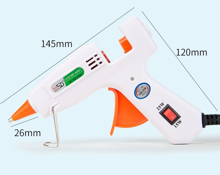赛得手工DIY小号家用双温调温恒温热融胶枪胶棒7mm热熔胶条胶枪详情图2
