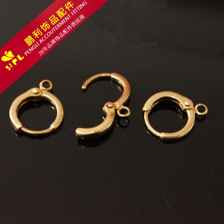 12韩国产弹力耳环 弹力耳钩法国钩 打字印 铜毛胚耳环批发