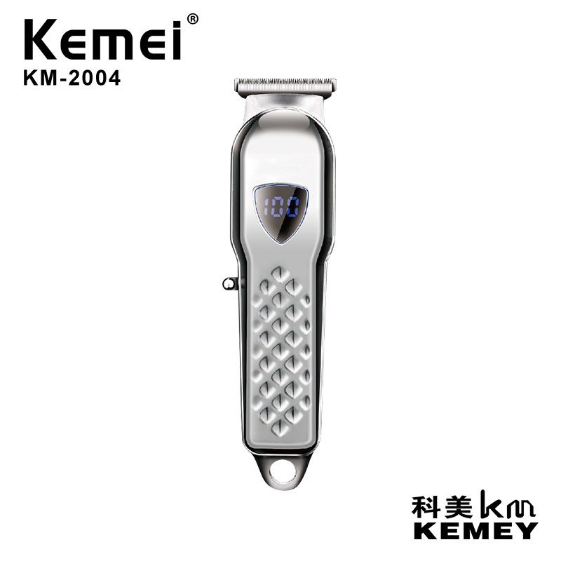 跨境厂家直供 Kemei科美理发剪KM-2004液晶显示碳钢刀头充电式雕刻油头理发器家用电推剪详情图1