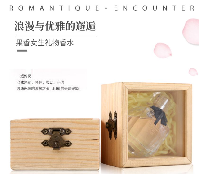 Instagram lady's wooden box inverts Paris light perfume
