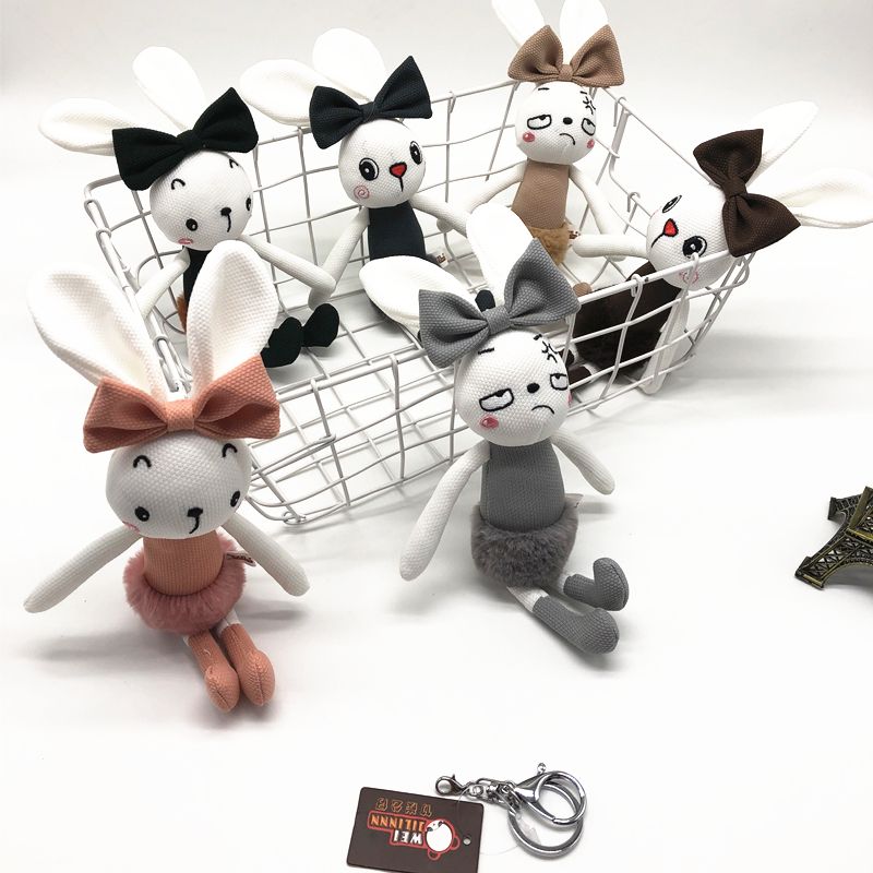The latest neela rabbit plush toy key chain rabbit plush doll pendant boutique doll supply