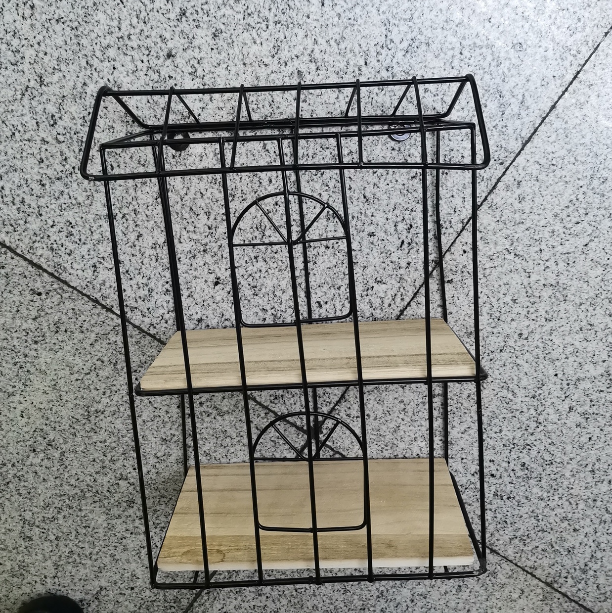 长方房型墙挂置物架 两层