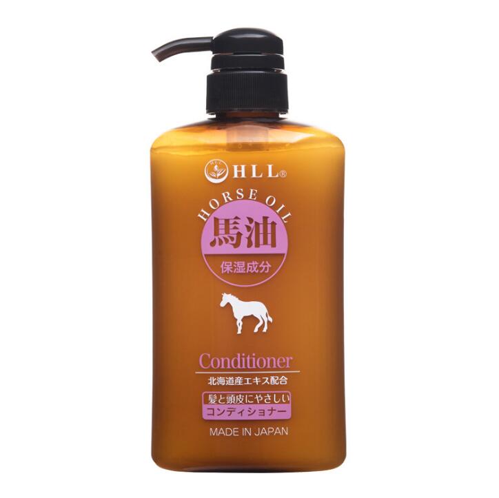 Japanese imported HLL Naifel Bear Wild Horse Oil Weak Acid Hair Conditioner for Men and Women 500ml, silicone-free nourishing hair strands