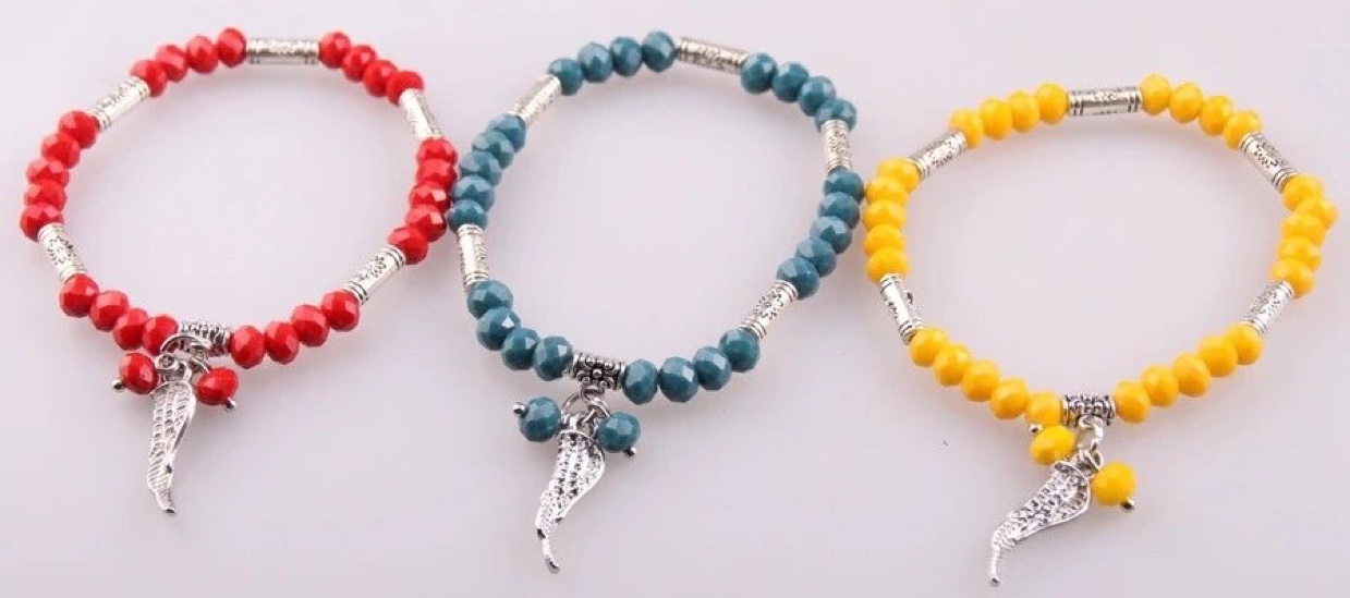 水晶配件手链细节图