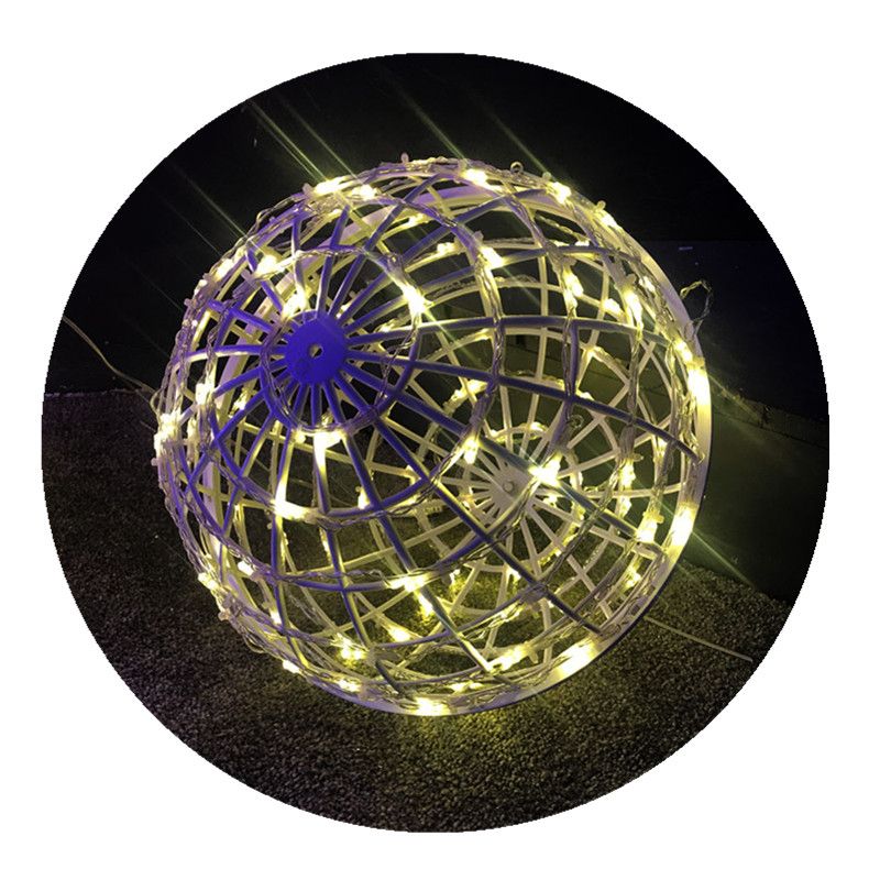 Outdoor hanging tree with rattan balls, 20cm LED round balls, luminous decoration, waterproof landscape lawn, festival park Item Picture