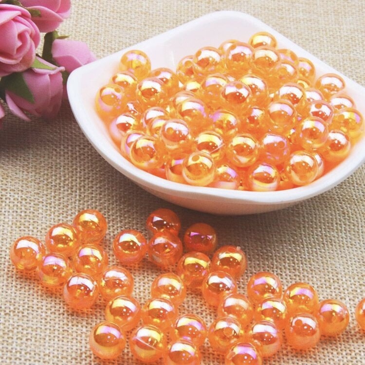 14mm transparent colored round beads, acrylic colored beads, diy accessories, bracelets, necklaces, jewelry, loose beads