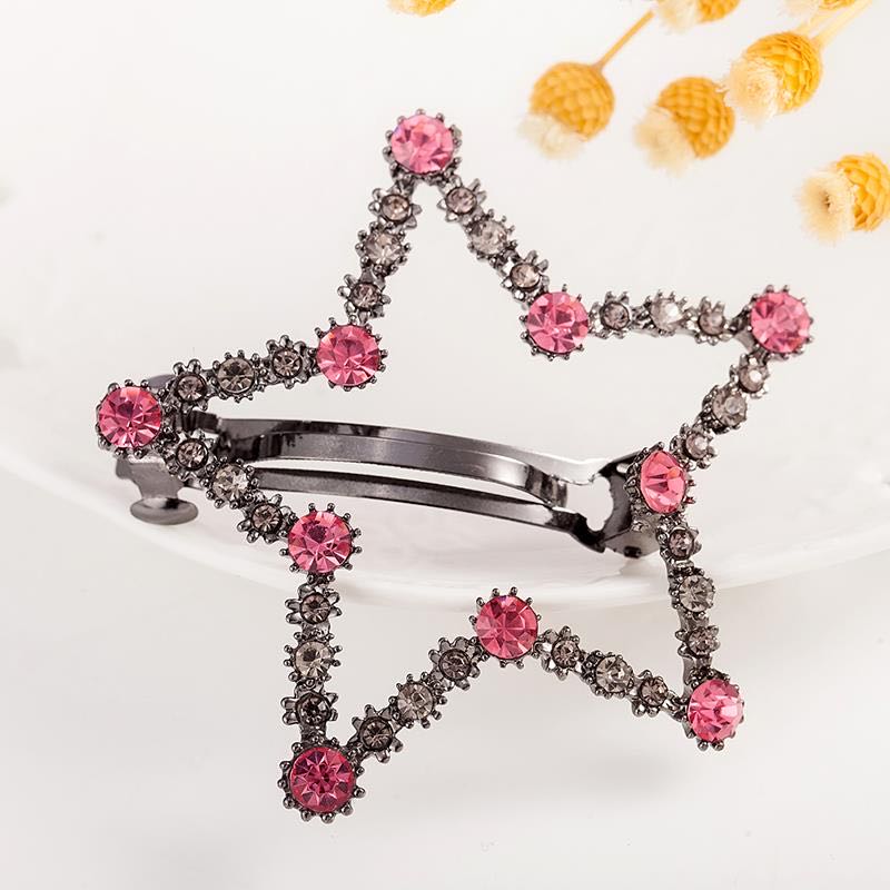 Air Korea Trend Fashion Lady Children Hollow Hairpin Five Star Deep Powder