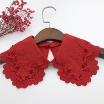 Crystal false collar, decorative collar, false collar, double colored collar