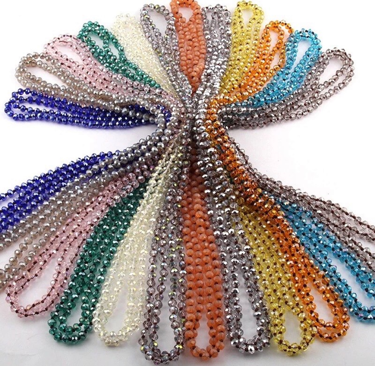 1.5米8mm水晶打结项链图