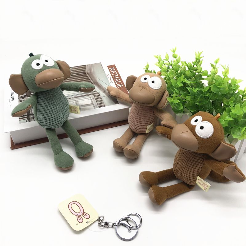 Creative personality hip-hop monkey plush toy key chain little monkey pendant lovers pendant boutique doll