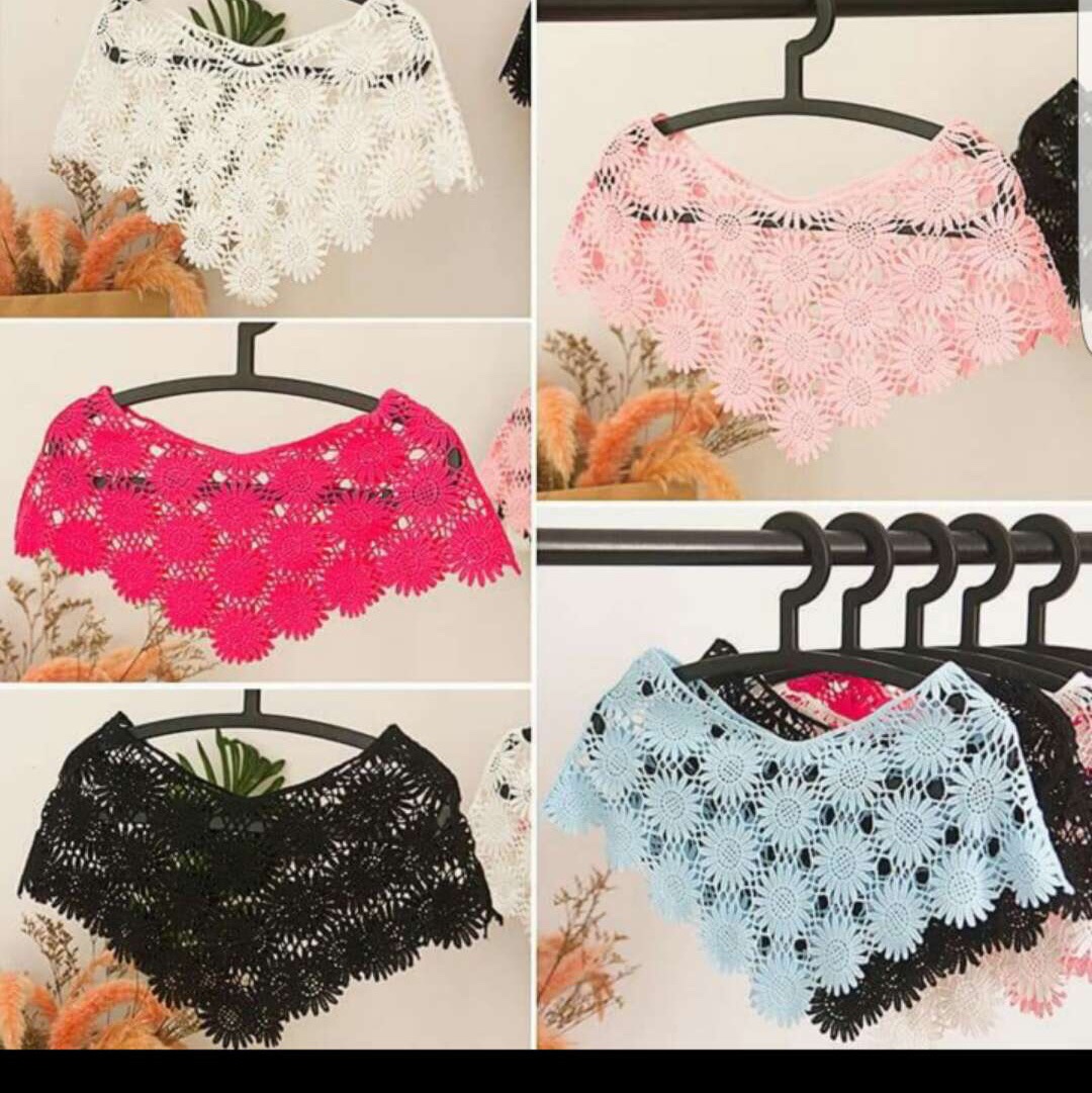 Beach collar, fake collar, water-soluble lace collar, collar, little cape thumbnail