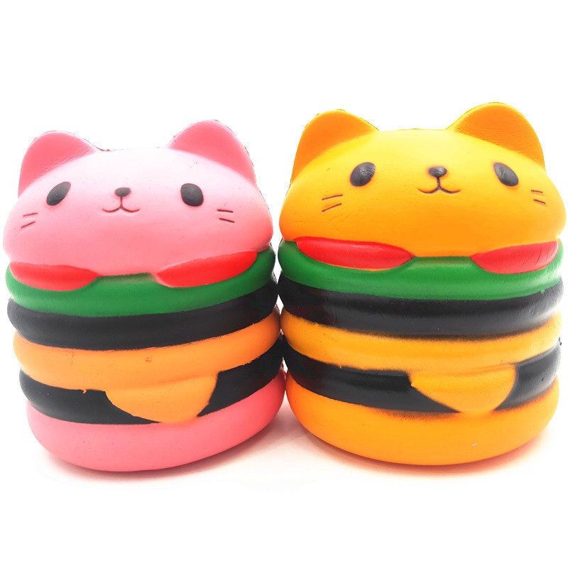 Slow Rebound Cat Head Burger Stress Relief Toy