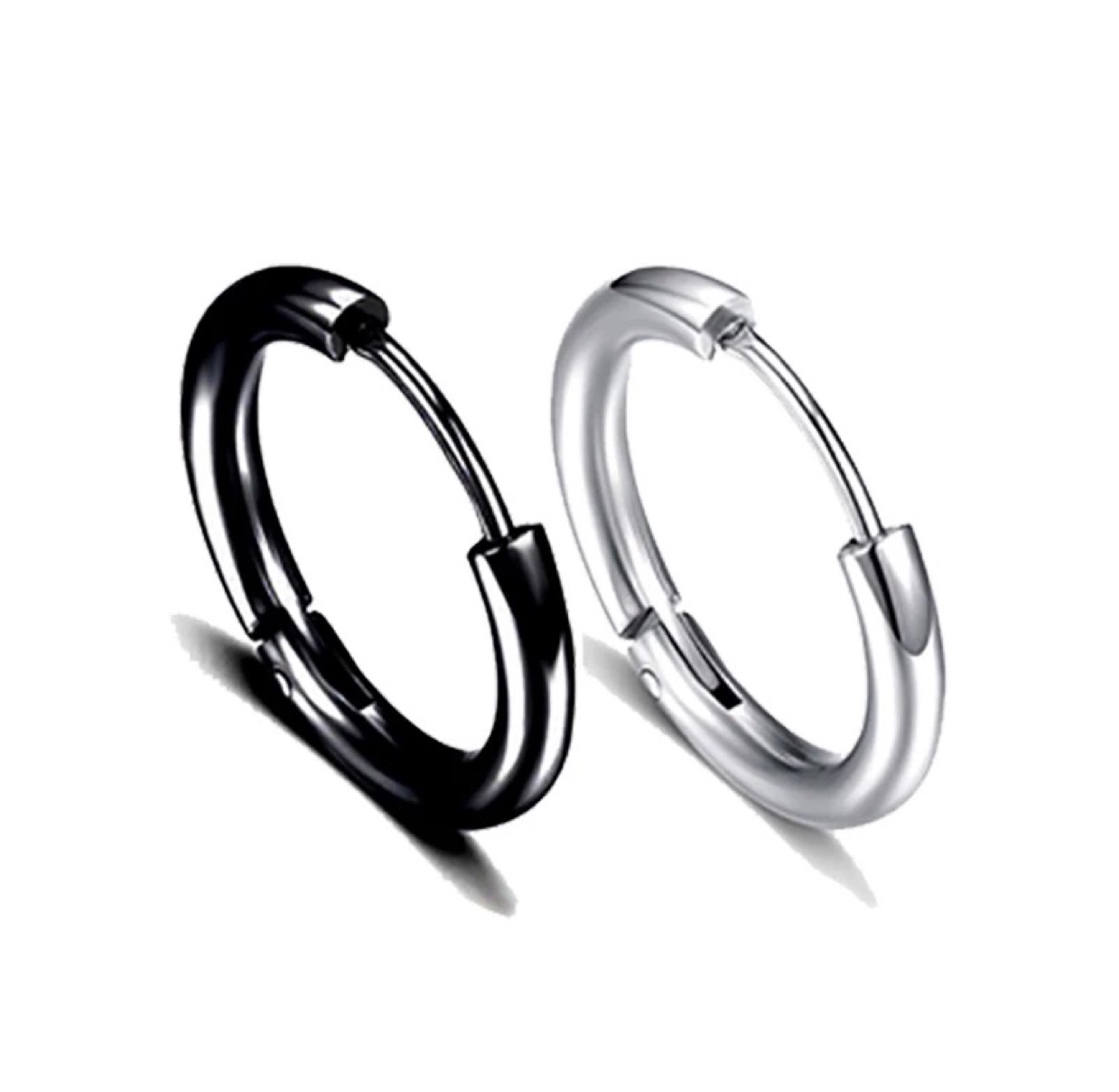 Alloy retro titanium steel ear rings 2.0 '2.5 days, Korean trendy black ear rings, steel ear rings, gold ear ring earrings Specification image