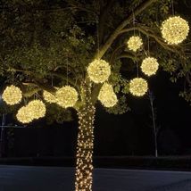 藤球户外挂树LED圆球40cm发光装饰防水景观草坪节日公园