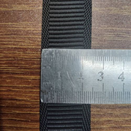 Factory direct sales of 2.5cm imitation nylon black horizontal and twill lockstitch webbing for luggage and clothing accessories details Picture