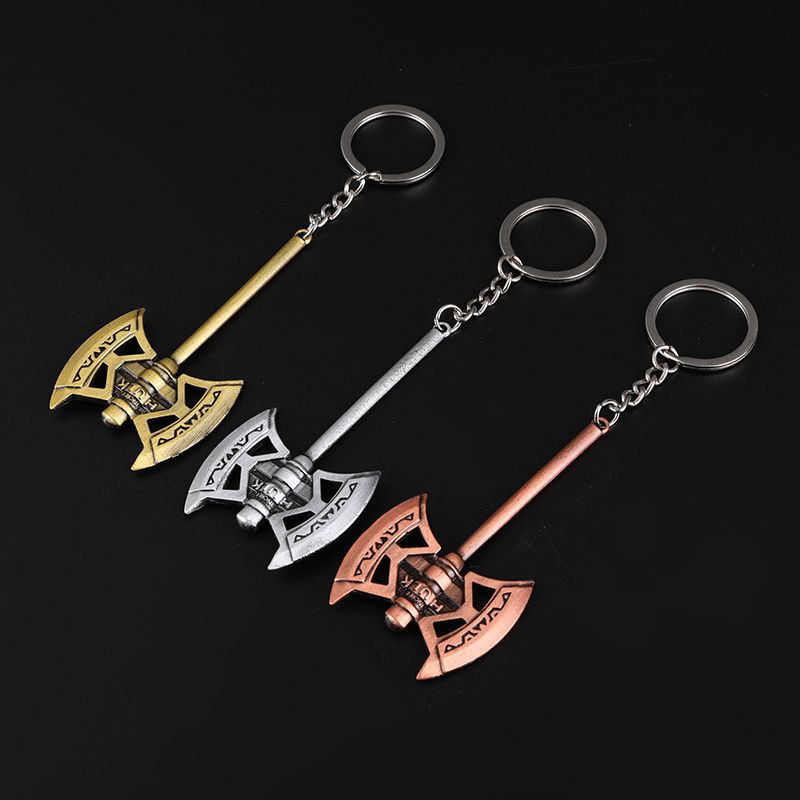 New best-selling film and television peripheral double-headed axe zinc alloy keychain, Marvel Avengers keychain pendant