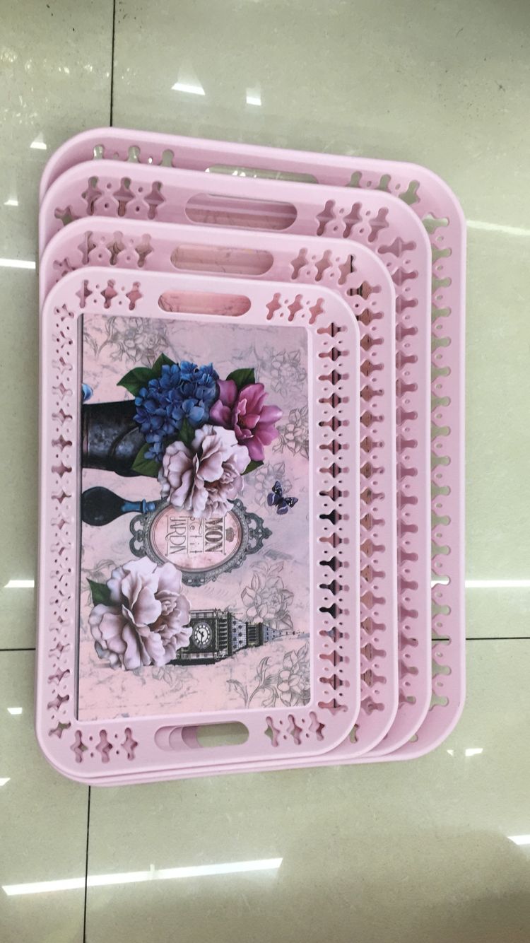 塑料托盘长方形咖啡盘家用客厅商用托盘果盘34*22.8*2.3CM