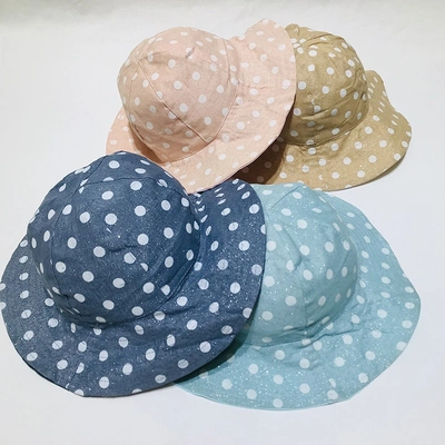 Children's polka-dot basin hat sun hat thumbnail