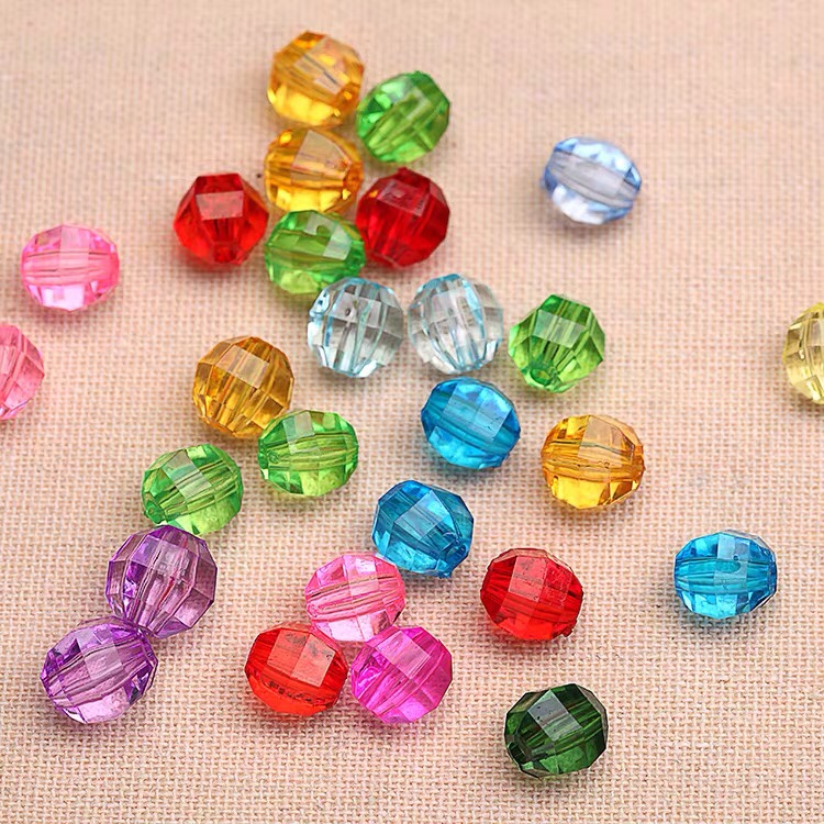 10mm imitation crystal 24-sided transparent square bead acrylic diy handcrafted bead curtain, door curtain bracelet, scattered beads, bead stringing details Picture